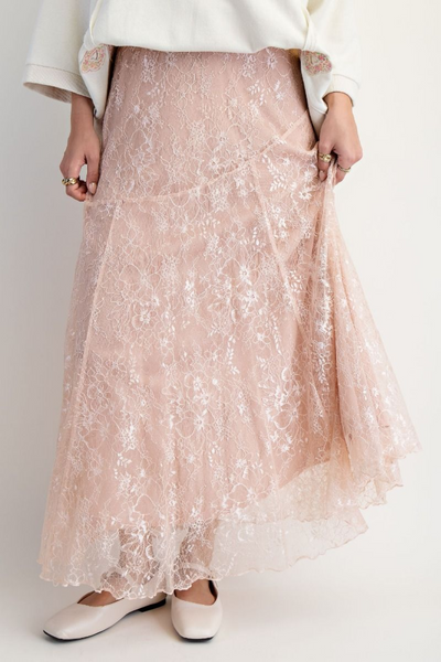 Queen of the Season Lace Skater Maxi Skirt