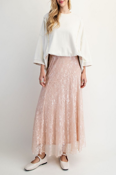 Queen of the Season Lace Skater Maxi Skirt
