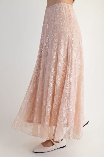 Queen of the Season Lace Skater Maxi Skirt