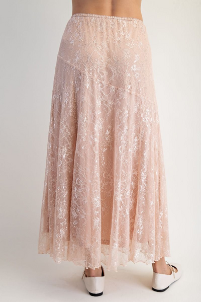 Queen of the Season Lace Skater Maxi Skirt