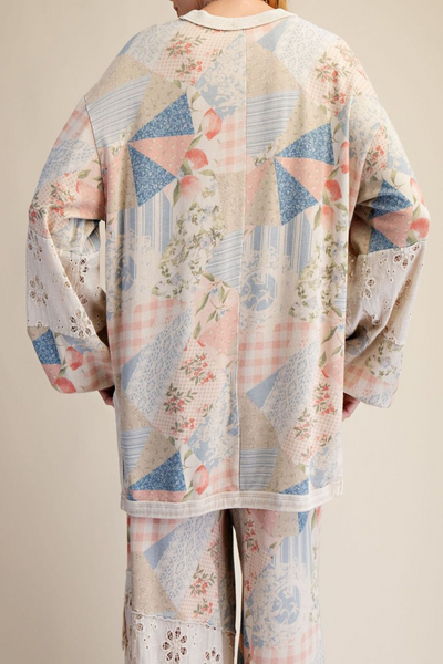 Charmed Patchwork Print Pullover