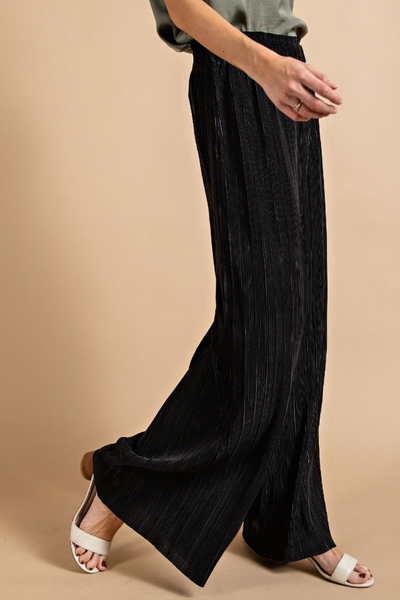 Chateau Pleated Satin Wide Leg Pant