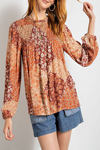 All Is Well Mixed Flower Print Blouse