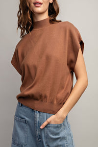 Rustling Leaves Mock Neck Sweater Top