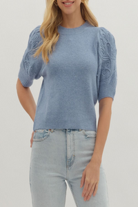 Blue Hours Applique Embroidery Sweater