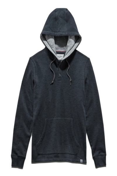 Southold Heathered Slub Henley Hoodie