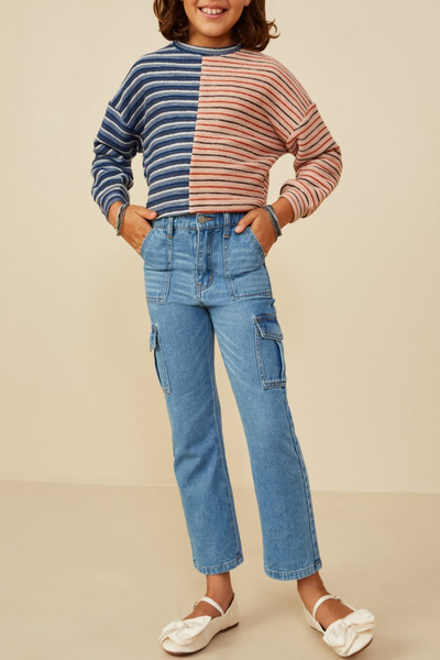 Horizon Color Block Striped Knit Top