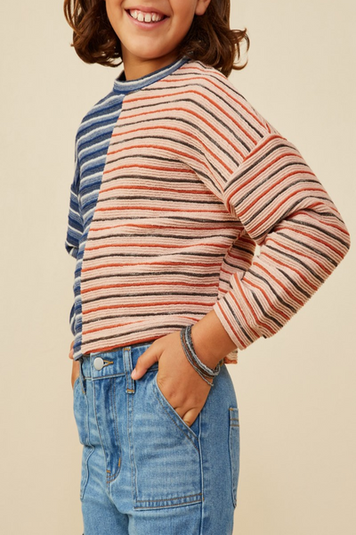 Horizon Color Block Striped Knit Top