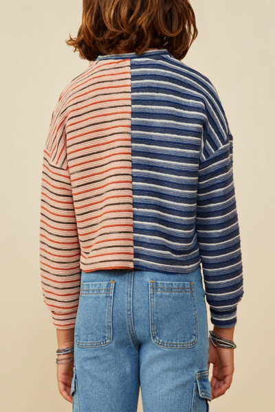 Horizon Color Block Striped Knit Top