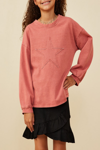 Starlight Mineral Wash Star Patch Pullover