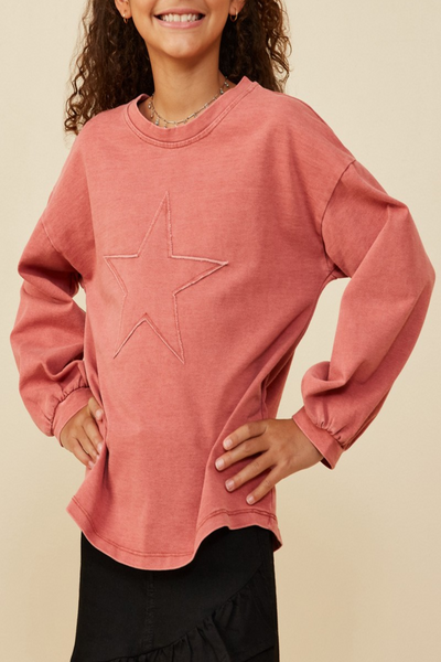 Starlight Mineral Wash Star Patch Pullover