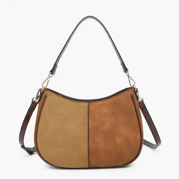 Jen & Co Zoe Two-Tone Suede Crossbody