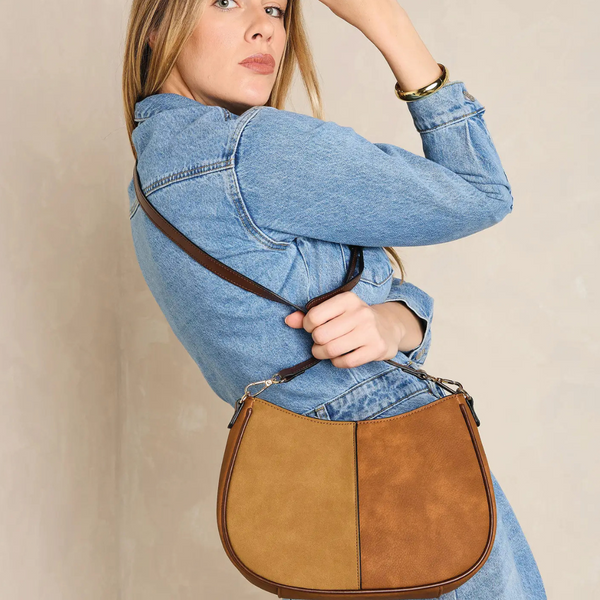 Jen & Co Zoe Two-Tone Suede Crossbody