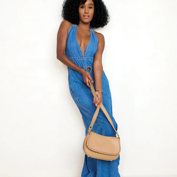 Jen & Co Daia Whipstitch Flapover Crossbody