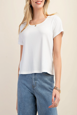 From The Start Casual Ribbed Knit Top