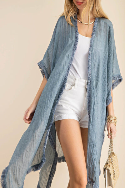 Daylight Soft Fringe Trim Kimono