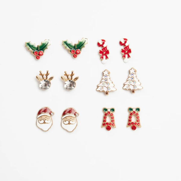 Laura Janelle Holiday 6 Pack Stud Earrings
