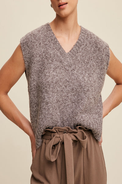 Quiet Weather Soft Cropped Sweater Vest