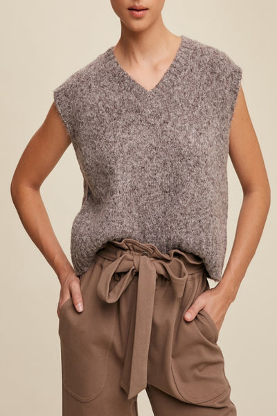 Quiet Weather Soft Cropped Sweater Vest
