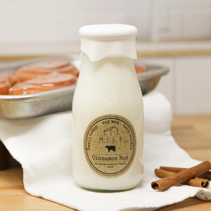 Milk Reclamation Barn Milk Bottle Candle: Cinnamon Bun