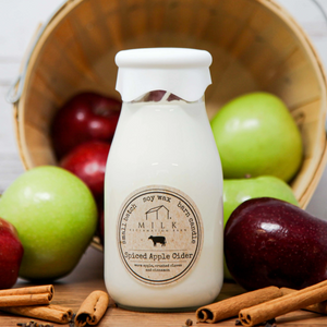 Milk Reclamation Barn Milk Bottle Candle: Spiced Apple Cider