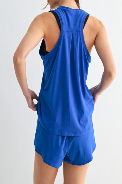 Victory Lap Pima Cotton Relaxed Racer Tank Top