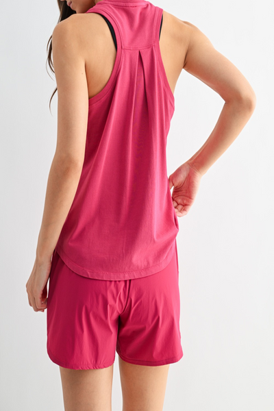 Victory Lap Pima Cotton Relaxed Racer Tank Top