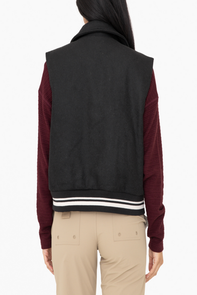 Told You So Varsity Stripe Snap Button Vest