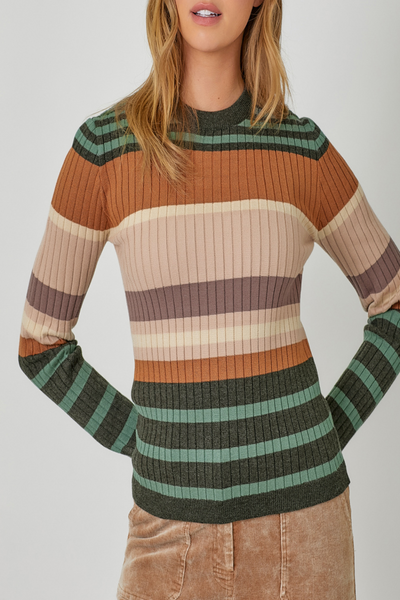 City Limits Color Block Striped Sweater