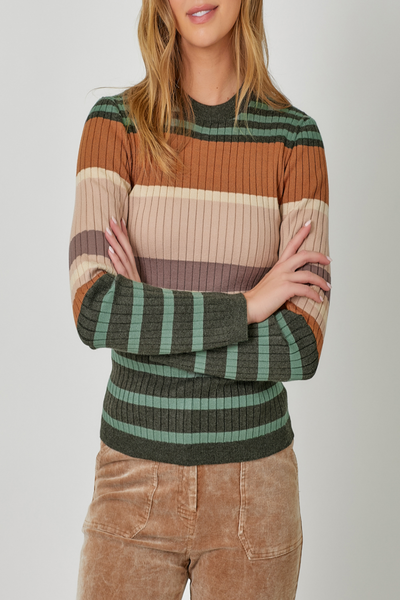 City Limits Color Block Striped Sweater