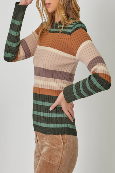 City Limits Color Block Striped Sweater