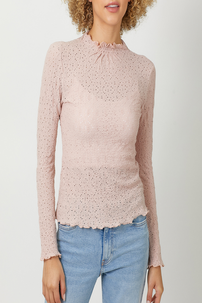 Sedona Textured Mock Neck Top