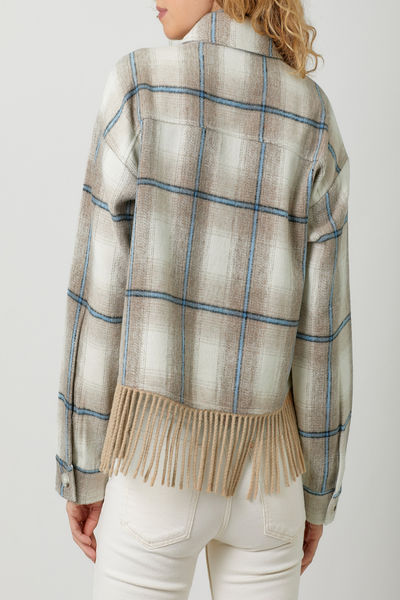 Wandering Fringe Plaid Shacket