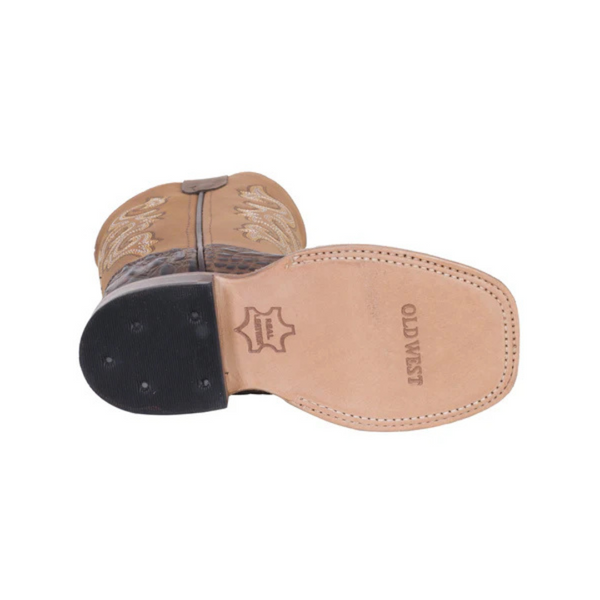 Old West Kids Caiman Cowboy Boot