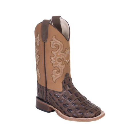 Old West Kids Caiman Cowboy Boot