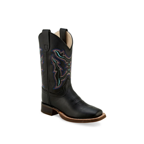 Old West Kids Black Cowboy Boot