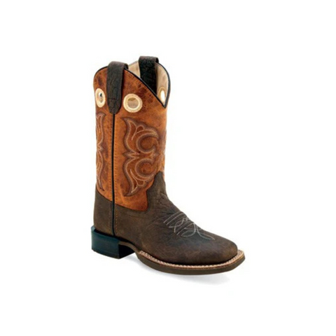 Old West Kids Broad Square Toe Cowboy Boot