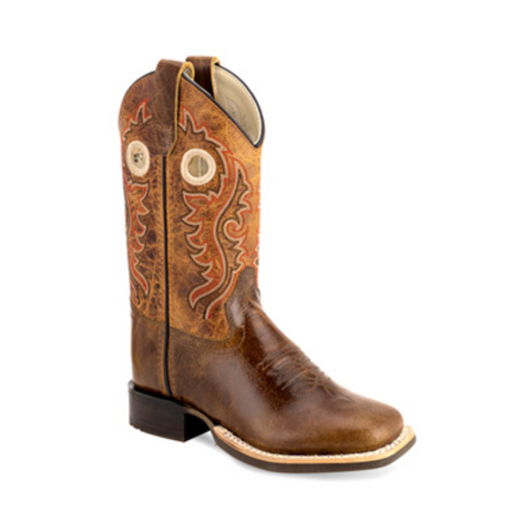 Old West Kids Broad Square Toe Cowboy Boot