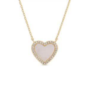 My Heart Is Yours Shell Pave Heart Necklace