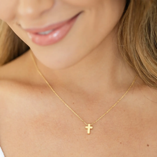 Small Simple Cross Necklace