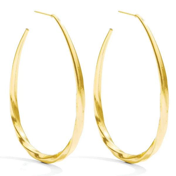 Twisted Long Statement Hoop Earrings