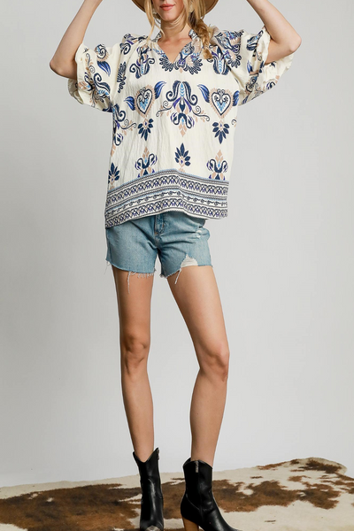 Sienna Two Tone Boarder Top