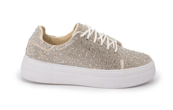 Bedazzle Lace Up Sneaker