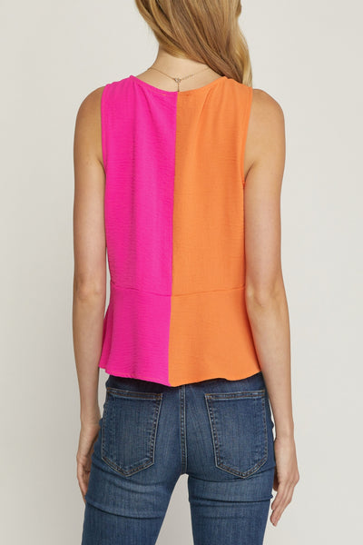 Summer Sunsets Colorblock Knot Top