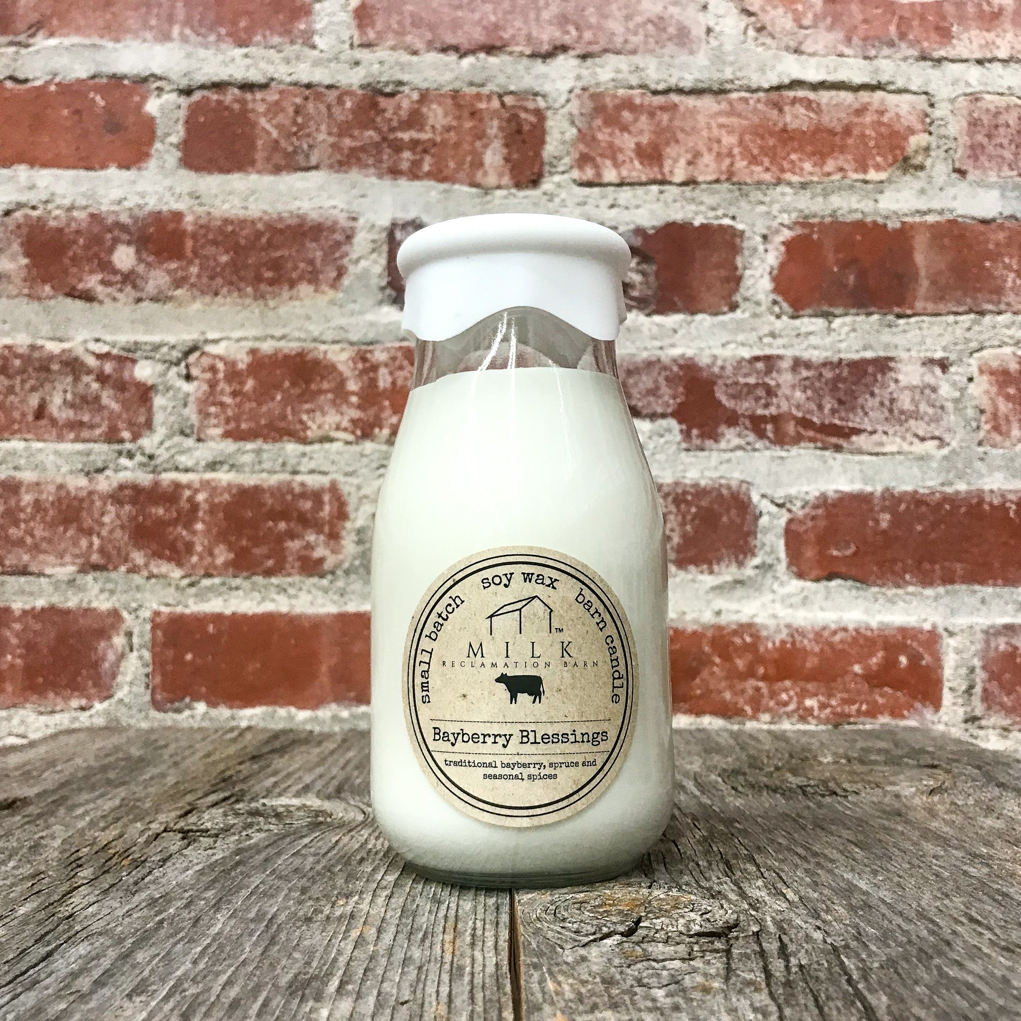 Milk Reclamation Barn Milk Bottle Candle: Bayberry Blessings