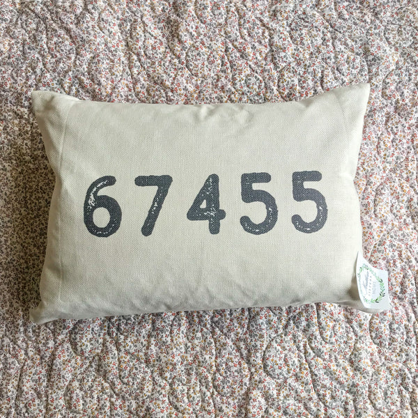 67455 Zip Code Lumbar Pillow