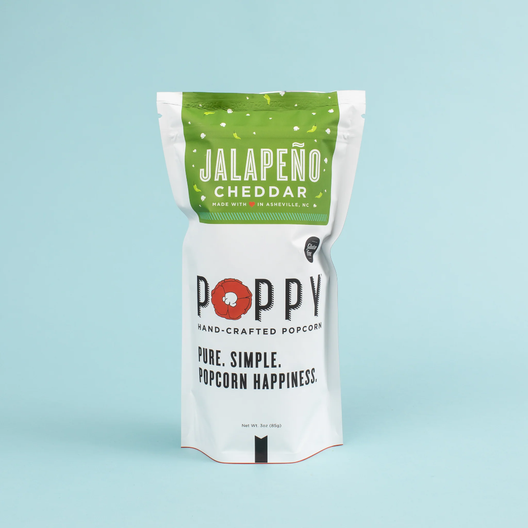 Poppy Hand-Crafted Popcorn- Jalapeño Cheddar Market Bag