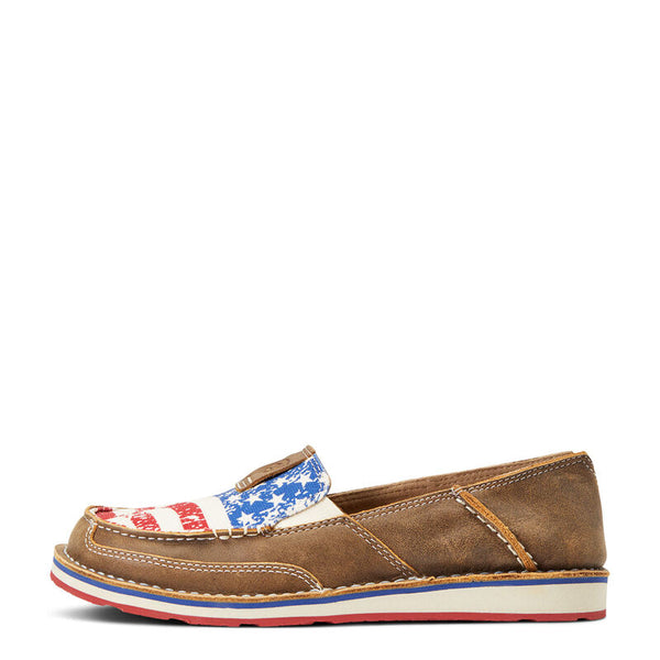 Ariat Cruisers Brown Bomber/Distressed Flag Slip-On Shoes