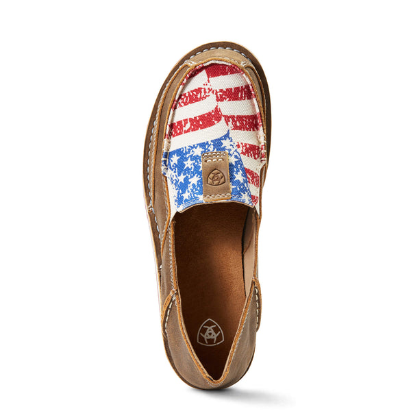Ariat Cruisers Brown Bomber/Distressed Flag Slip-On Shoes