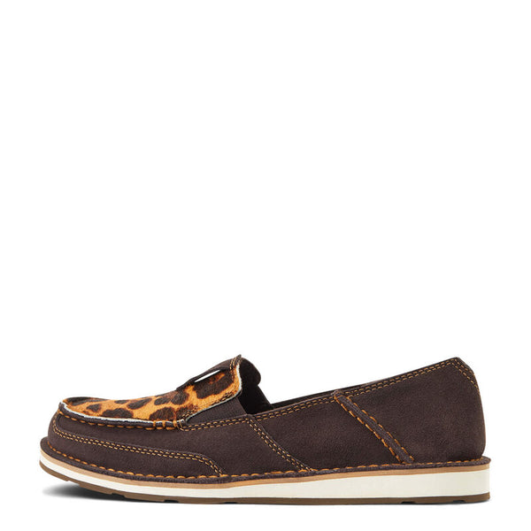 Ariat Cruisers Chocolate Suede/Leopard Slip-On Shoes